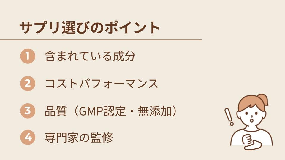 サプリ選びで失敗しないポイント