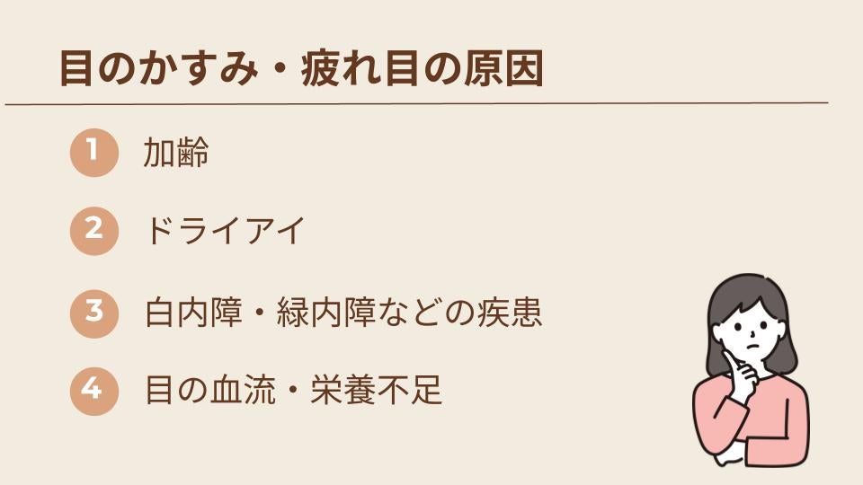 目のかすみ・疲れ目の原因
