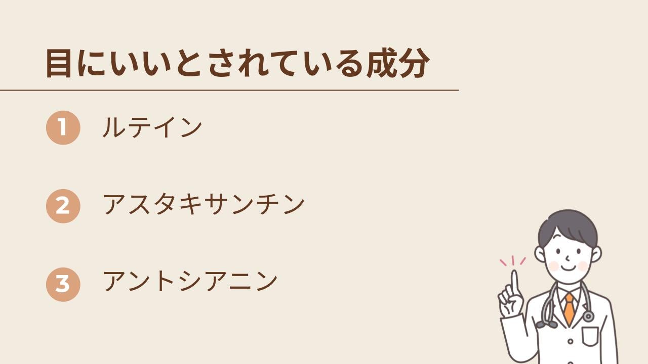 目にいいサプリには以下3つの成分