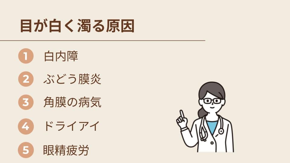 目が白く濁る原因とは？