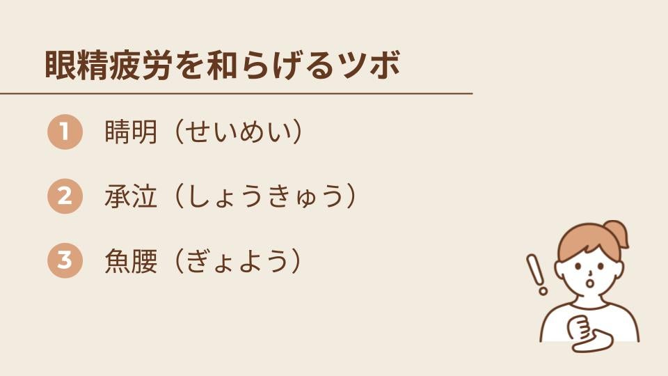眼精疲労を和らげるツボ