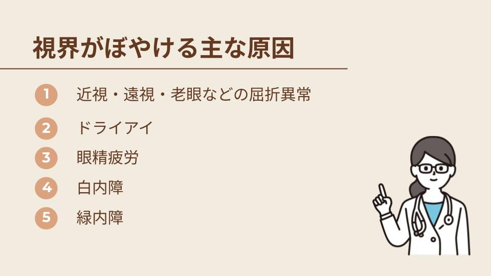 視界がぼやける主な原因