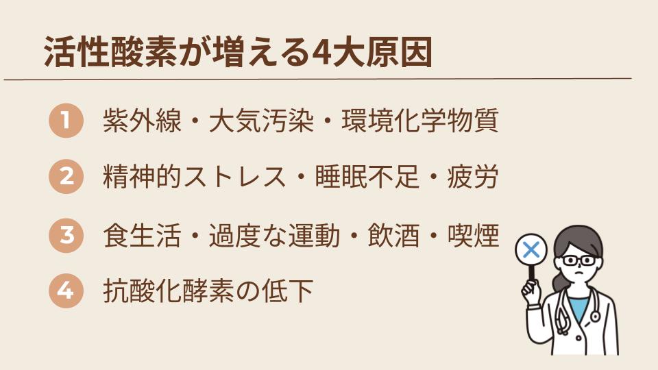 活性酸素が増える4大原因