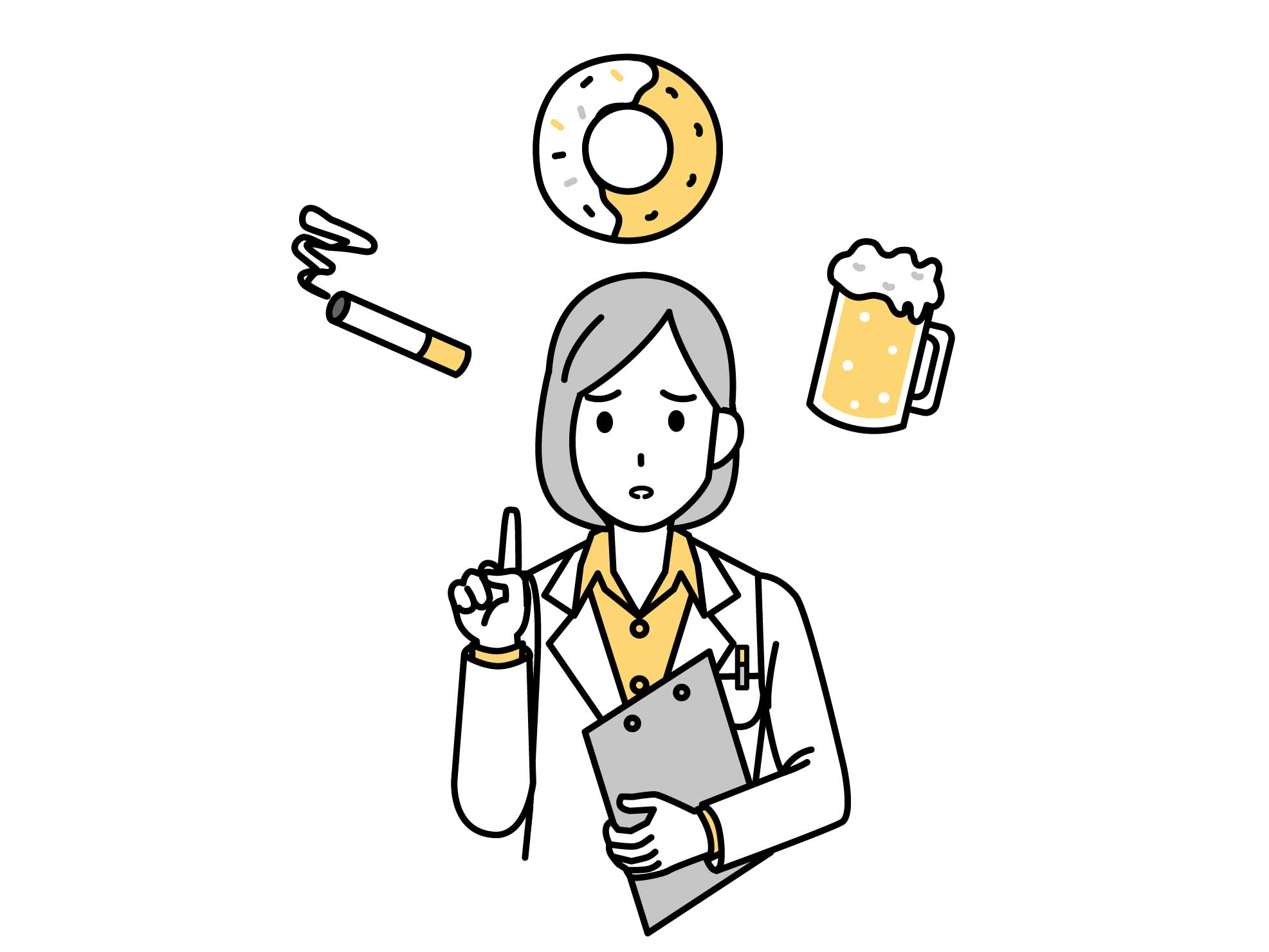 活性酸素が増える原因を示すイラスト