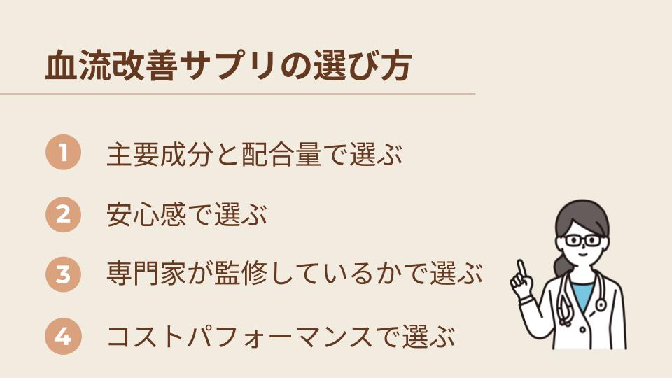 血流改善サプリの選び方