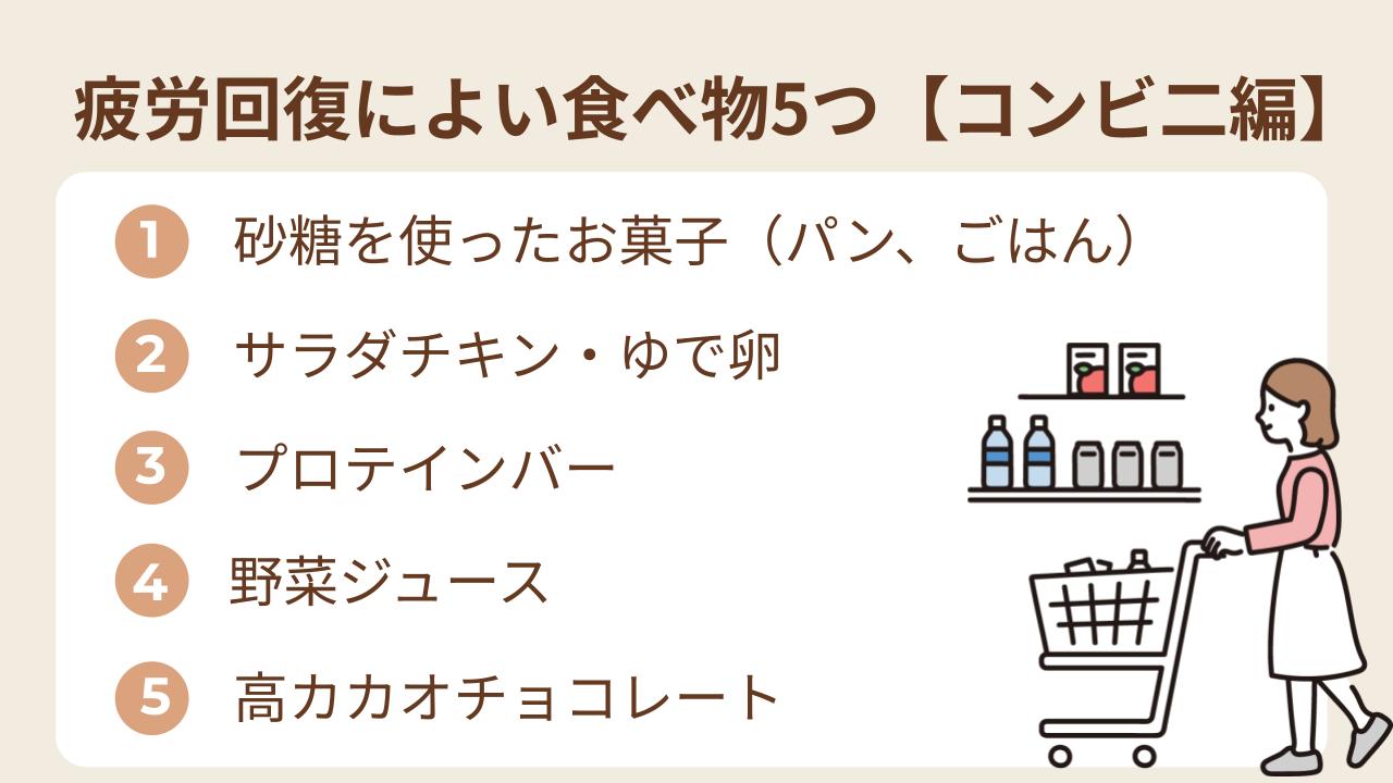 疲労回復によい食べ物5つ【コンビニ編】