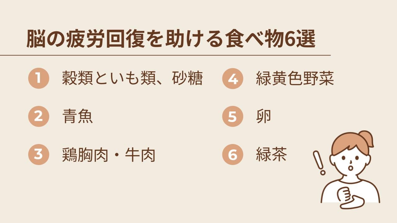 脳の疲労回復を助ける食べ物ランキング6選