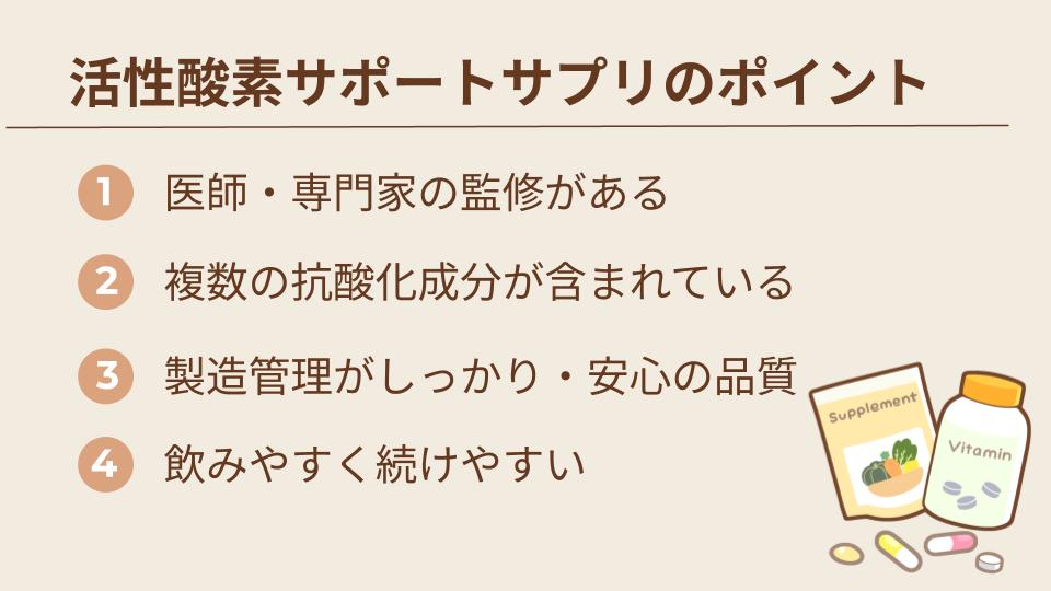 活性酵素サポートサプリのポイント