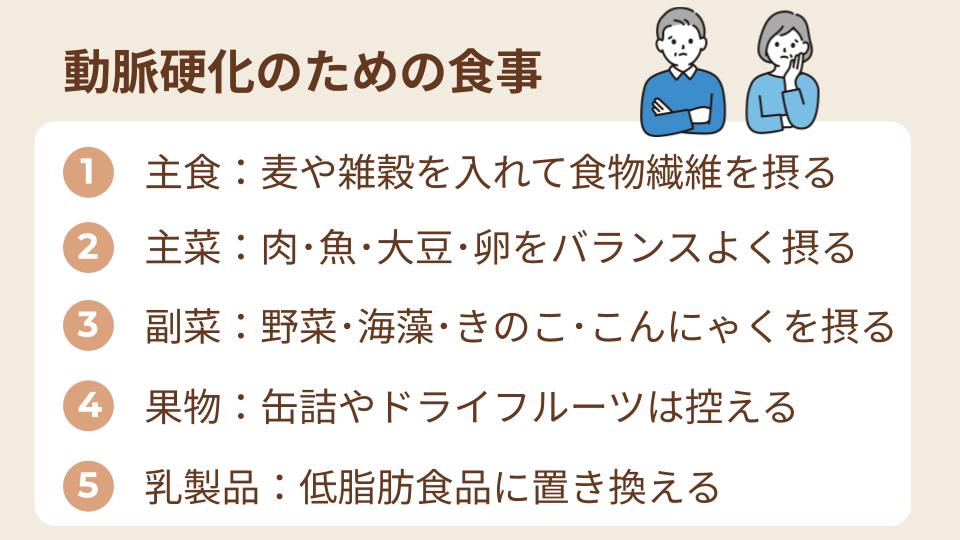 動脈硬化対策の食事｜おすすめの食品と控える食品