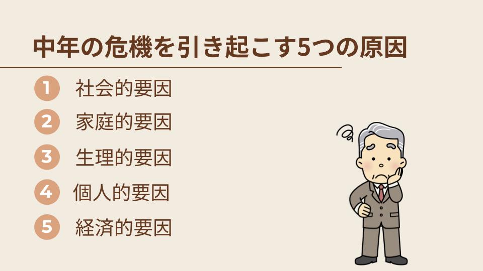 中年の危機を引き起こす5つの原因
