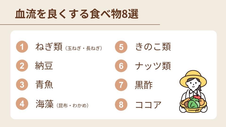 血流を良くする食べ物ランキング8選