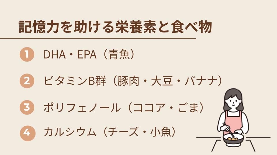 記憶力を助ける栄養素と食べ物