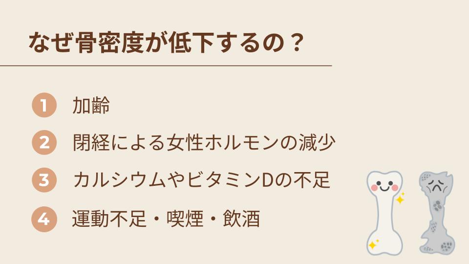 なぜ骨密度が低下するの？