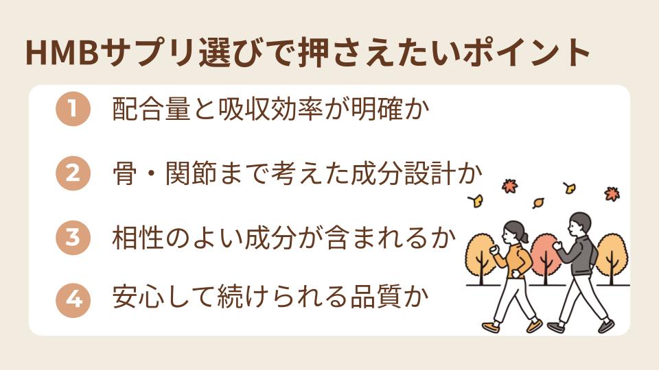 HMBサプリ選びで押さえておきたいポイント