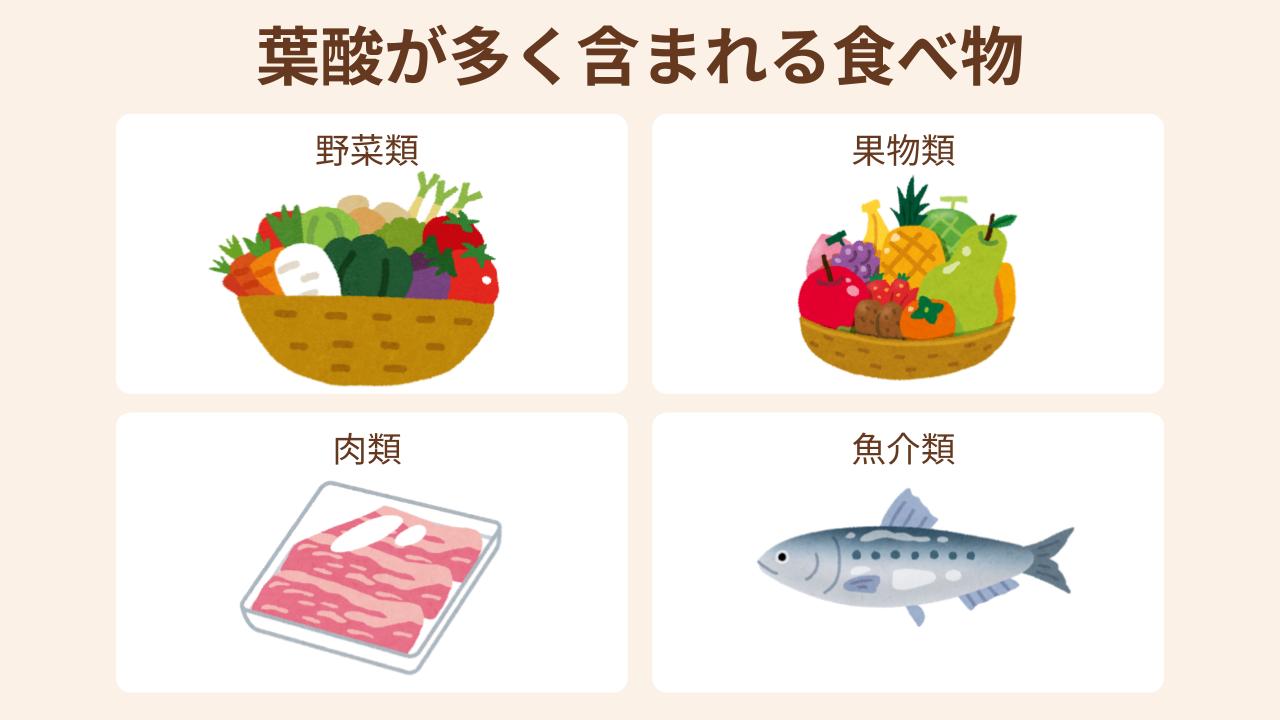 野菜類、果物類、肉類、魚類