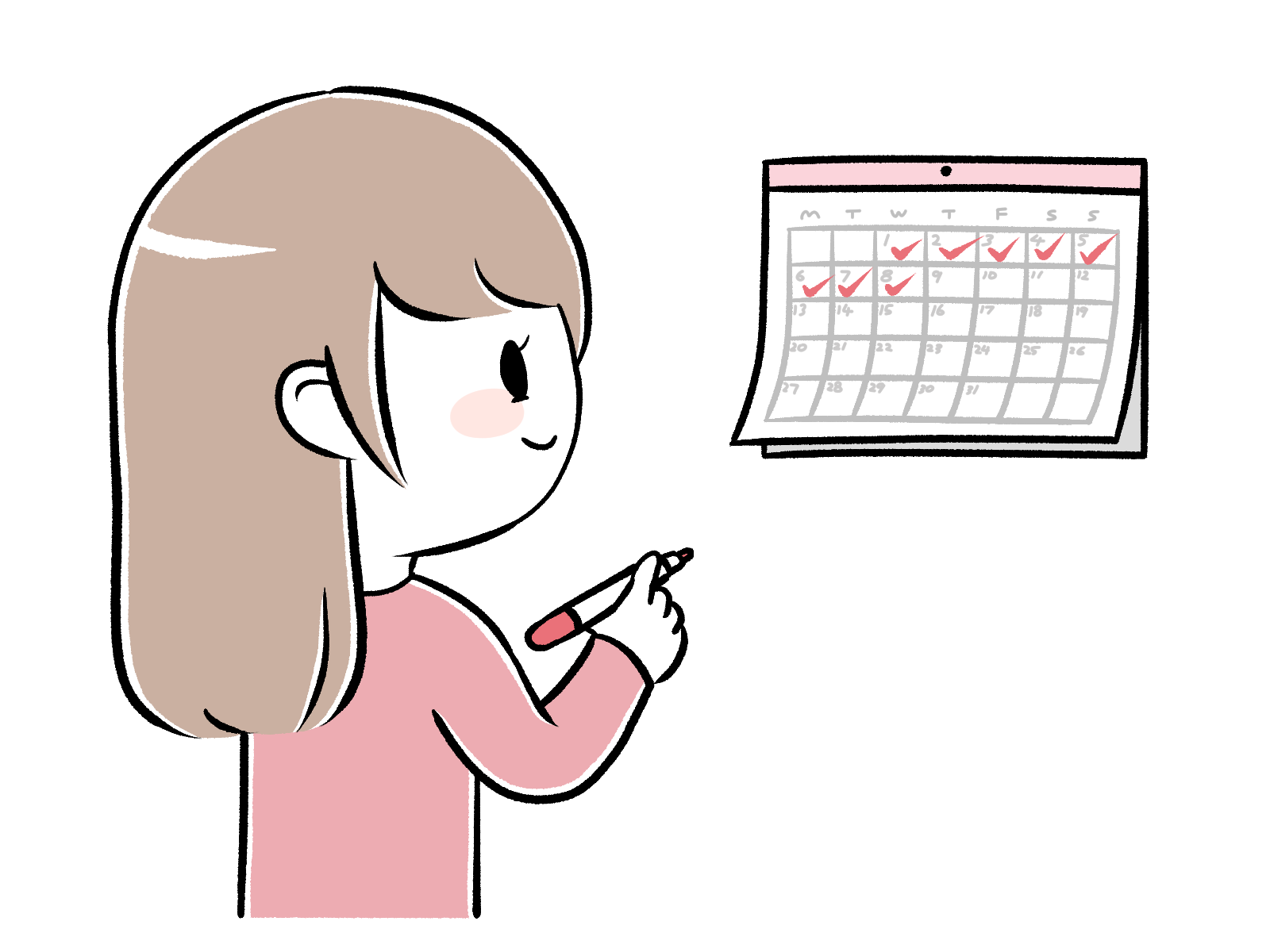 着床出血は、受精卵が子宮内膜に着床するときに血管を傷つけてしまうことが原因で起こる出血です。出血の量は少量で、生理予定日前後にみられます。