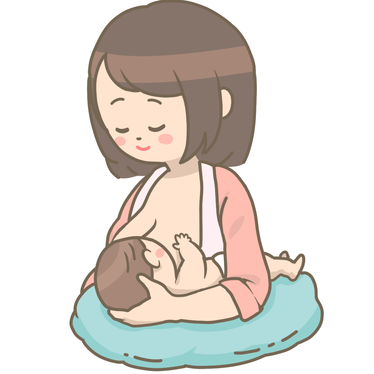フットボール抱きは赤ちゃんの体はママの体の外側になる抱き方です。