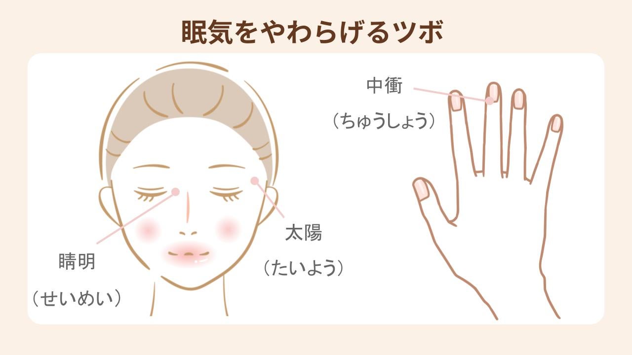 眠気をやわらげるツボを3つ紹介