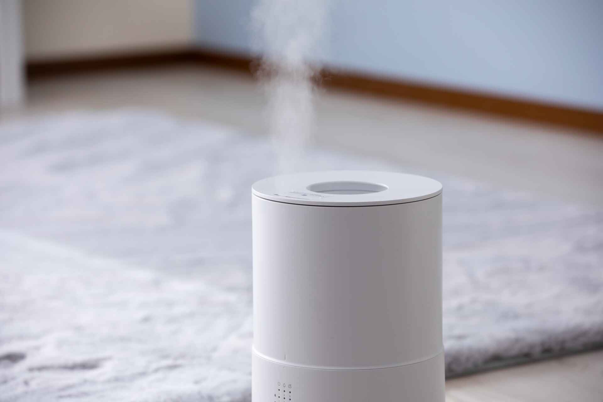 加湿器などを使い、湿度40～60％を目安に保つ。掃除や換気も大切