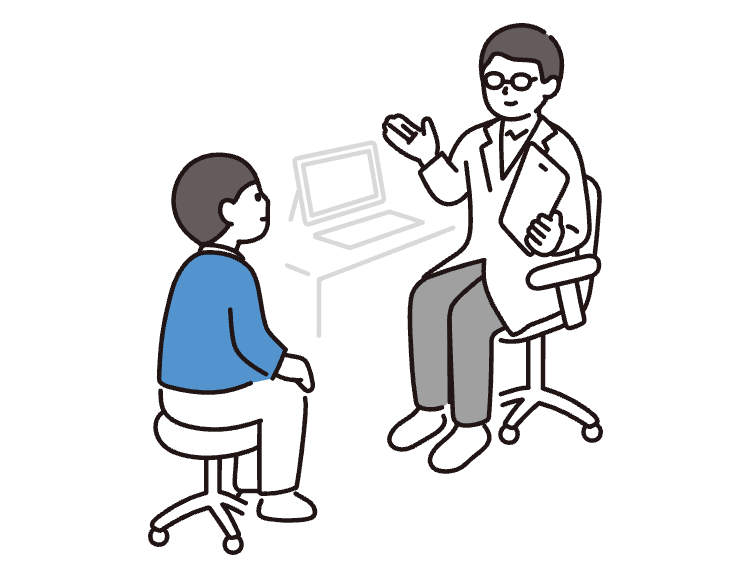 医師の診察では、問診のほかに睾丸、精巣上体、陰嚢上部などの外性器の様子を目で見て触診しながら大きさや硬さ、痛みの有無などを検査