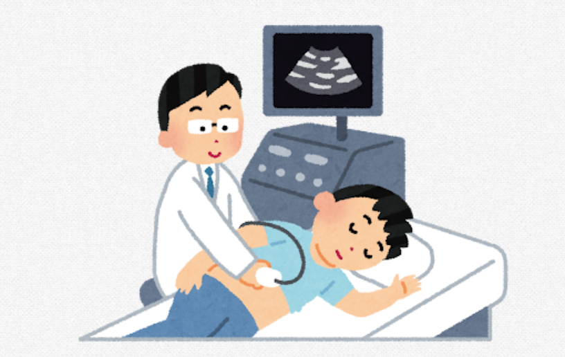 超音波検査では、陰嚢（いんのう）に機械を当てて精巣の大きさをみたり、精巣腫瘍などの病気がないかなどを調べることができます