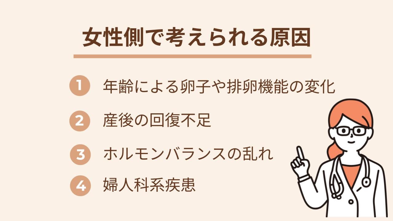 妊娠の成立には、排卵や着床など女性側の体の状態が深く関わります。