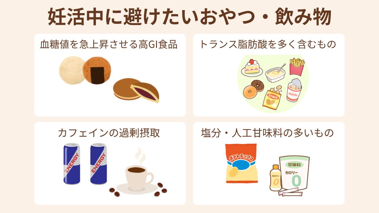 妊活中に避けたいおやつ・飲み物を4つ紹介
