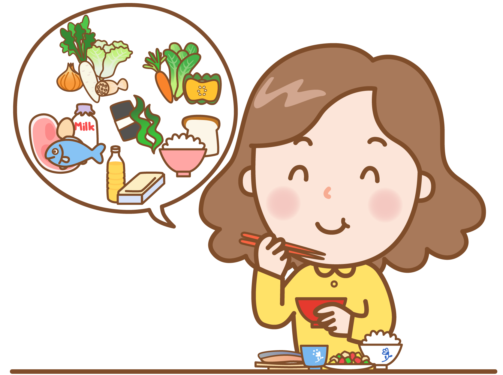授乳中は母乳を通して赤ちゃんへ栄養を運ぶため、栄養バランスの整った食事を3食しっかり食べることが大切です。母乳の質を高めるためには、母乳の元である血液の貧血を予防・改善するために鉄分・葉酸を多く含む食品を積極的に摂りましょう。