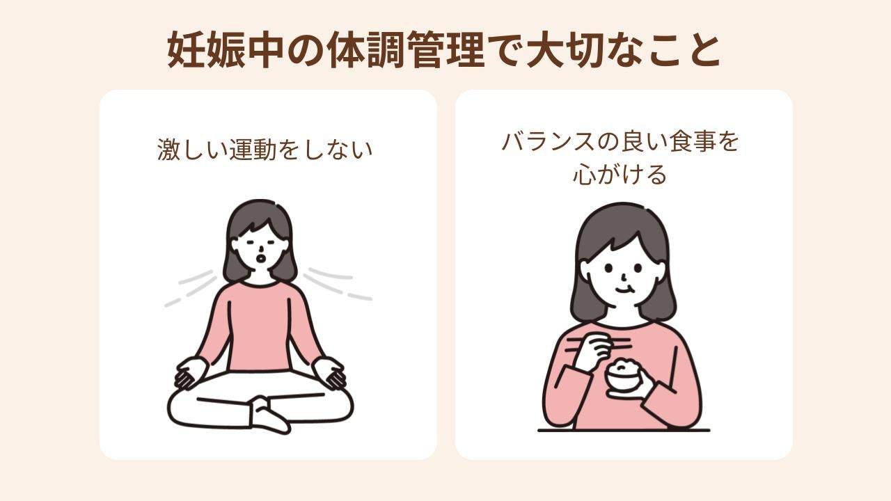 激しい運動をしない、バランスの良い食事を心がける