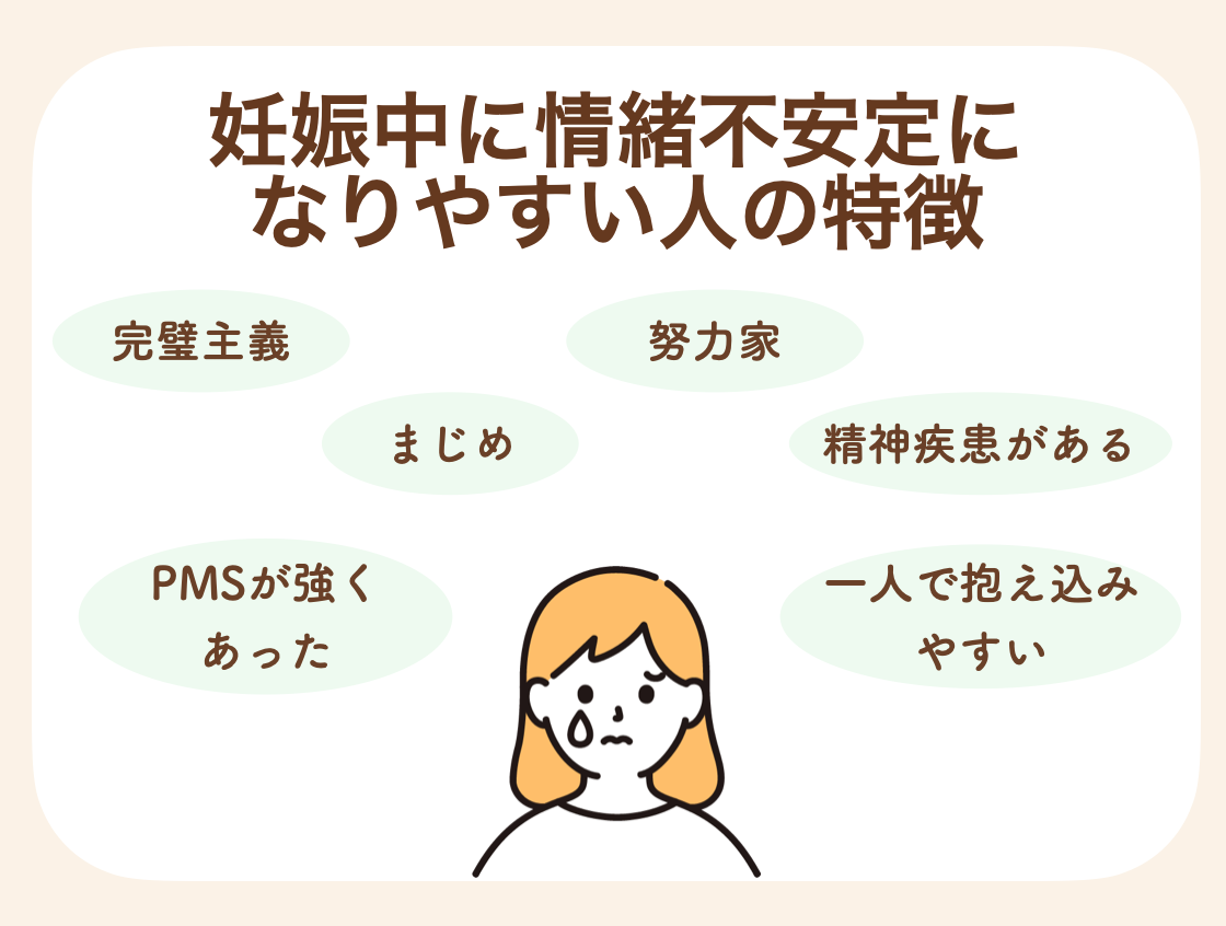 妊娠中は予期せぬカラダのトラブルや生活の変化がつきものです。自分が思い描いていた理想と違い、ギャップを感じたときに情緒不安定になりやすい傾向があります。