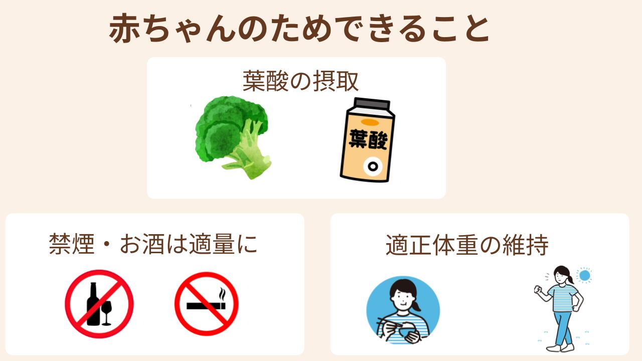 適正体重の維持、葉酸、禁煙