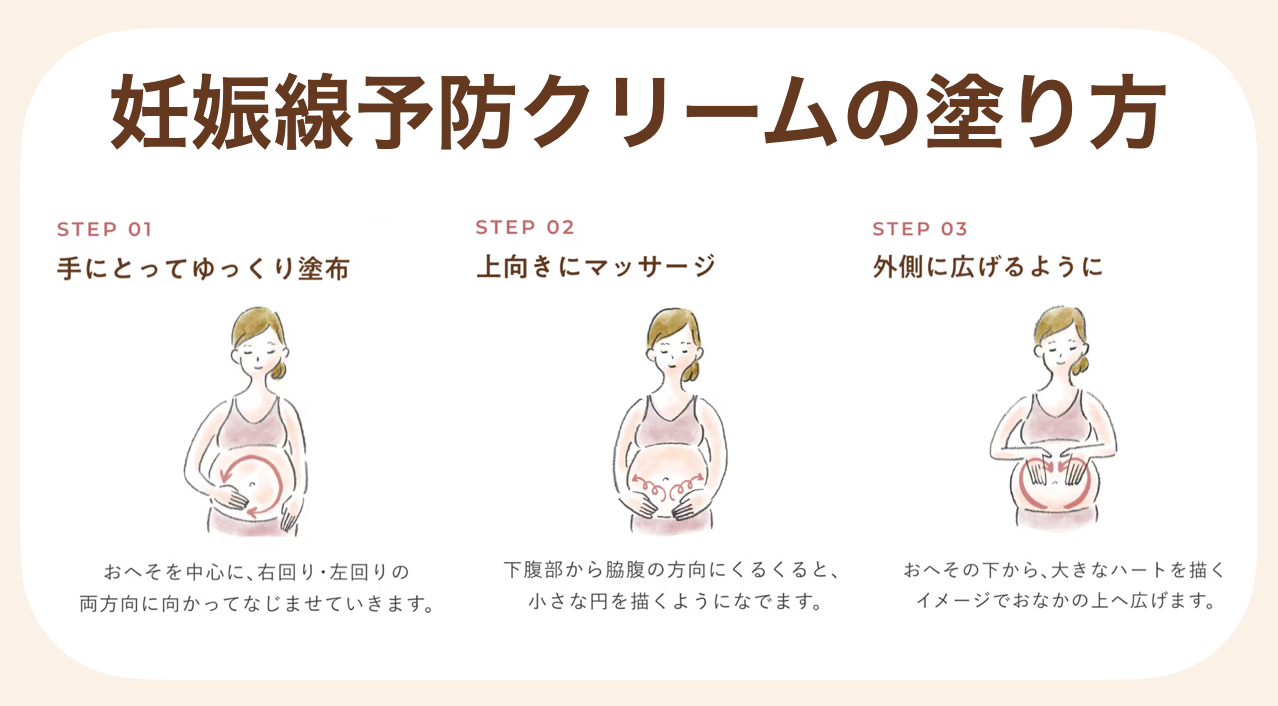 たっぷりとクリームを使ってゆっくりと優しく伸ばすこと