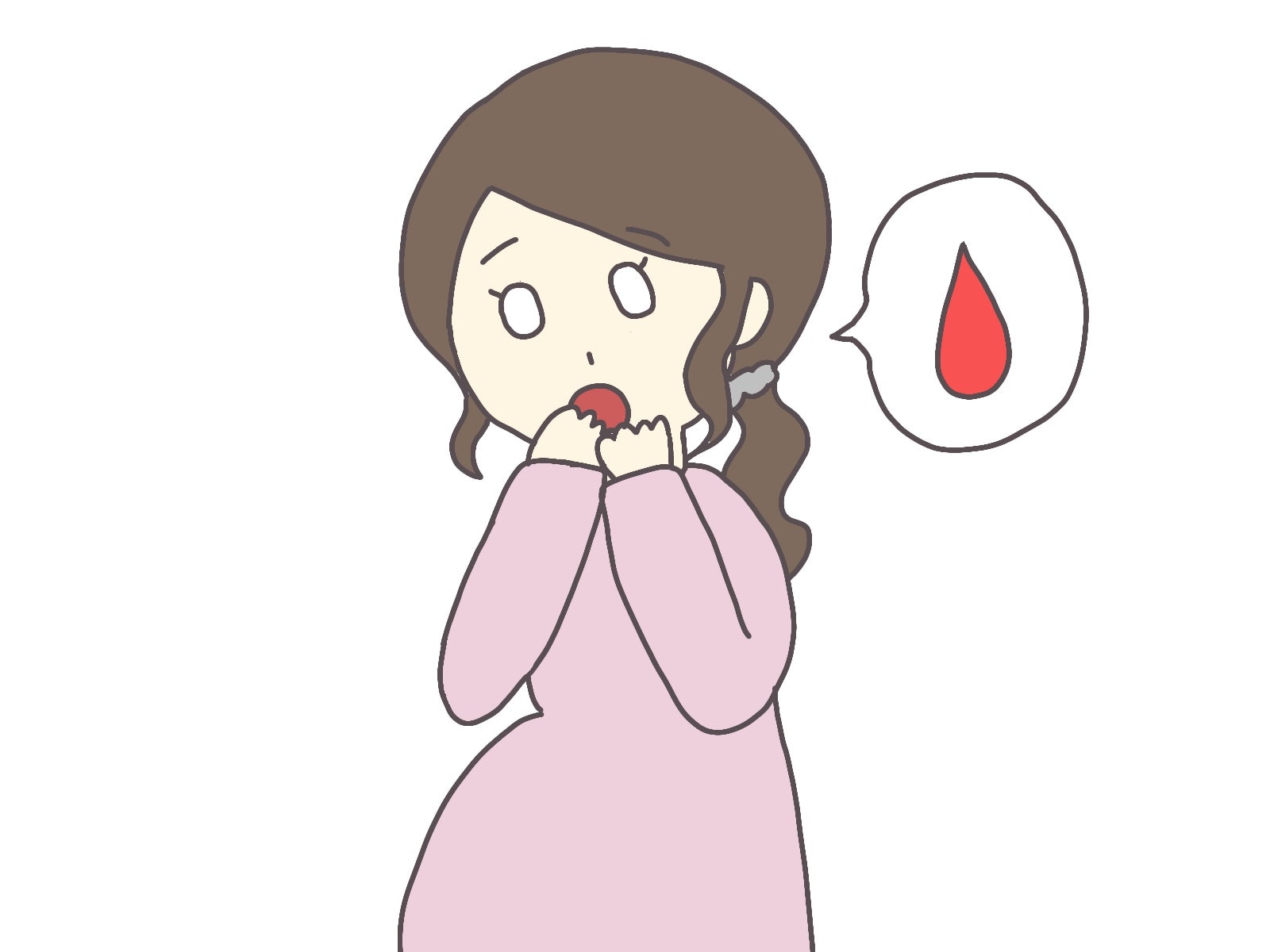 切迫早産の症状：性器出血がある